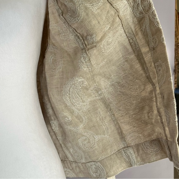 🔥Host Pick🔥Carole Little 100% linen embroidered button down jacket Size XS/Small - Picture 8 of 13